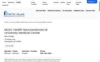 MUSC Health Neurosciences at University Medical Center website