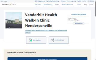 Vanderbilt Health Walk-In Clinic Hendersonville website