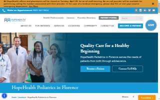 HopeHealth Pediatrics in Florence website
