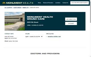 Monument Health Wound Care website