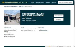 Monument Health Infusion Services website
