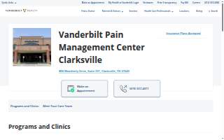 Vanderbilt Pain Management Center Clarksville website