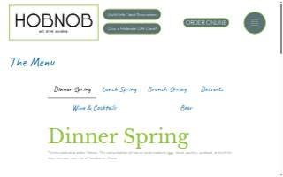 Hobnob Coffee and Wine Bar website