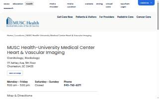 MUSC Health-University Medical Center Heart & Vascular Imaging website