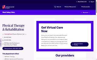 Physical Therapy & Rehabilitation - West Valley Clinic website