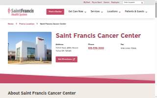 Saint Francis Oncology Pharmacy website