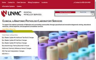 Regional Pathology Services/UNMC Patient Service Center website