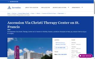 Ascension Via Christi Therapy Center on St. Francis website