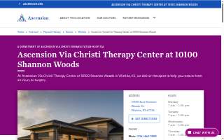 Ascension Via Christi Therapy Center at 10100 Shannon Woods website