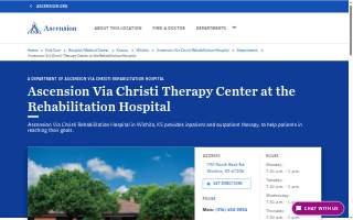 Ascension Via Christi Therapy Center at the Rehabilitation Hospital website