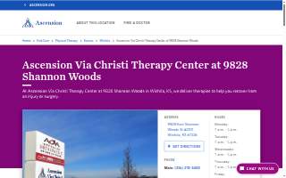 Ascension Via Christi Therapy Center at 9828 Shannon Woods website