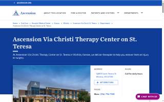 Ascension Via Christi Therapy Center on St. Teresa website
