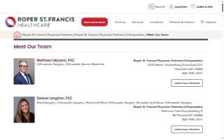 Charleston Bone & Joint Roper St. Francis Healthcare website