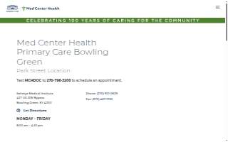 Med Center Health Primary Care Bowling Green website