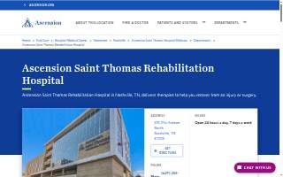 Ascension Saint Thomas Rehabilitation Hospital website