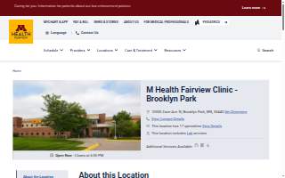 Fairview Brooklyn Park Clinic: Dirks Jay A MD website