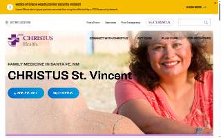 CHRISTUS St. Vincent Adult & Family Care website