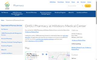 OHSU Pharmacy at Hillsboro Medical Center website