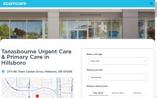 Tanasbourne Urgent Care & Primary Care in Hillsboro | ZoomCare website