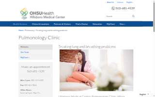 Hillsboro Medical Center Pulmonology Clinic website