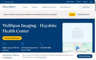 WellSpan Imaging - Hayshire Health Center website