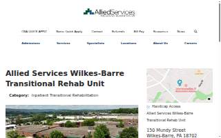 Allied Services Wilkes-Barre Transitional Rehab Unit website