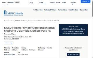 MUSC Health Primary Care and Internal Medicine Columbia Medical Park NE website