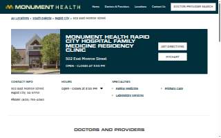 Monument Health Rapid City Hospital Family Medicine Residency Clinic website