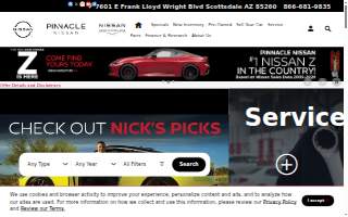 Pinnacle Nissan of Chandler website