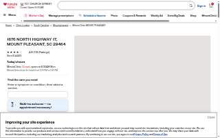 MinuteClinic at CVS of Mt Pleasant website