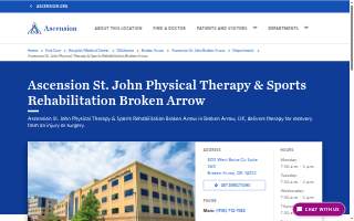 Ascension St. John Physical Therapy & Sports Rehabilitation Broken Arrow website