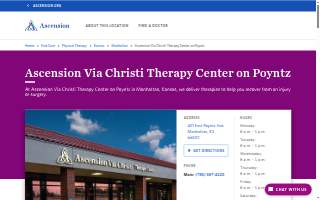 Ascension Via Christi Therapy Center on Poyntz website