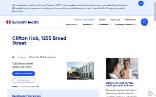 Summit Health - Clifton Hub website