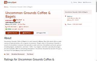 Uncommon Grounds Coffee & Bagels website