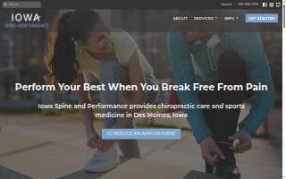 Iowa Spine and Performance website