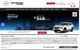 Destination Nissan website