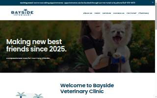 Bayside Veterinary Clinic website