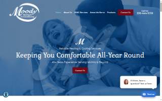 Moody Heating & Air Conditioning website
