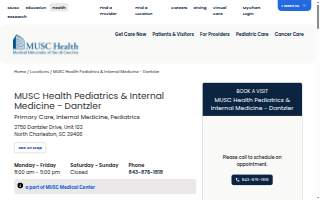 MUSC Health Pediatrics & Internal Medicine - Dantzler website