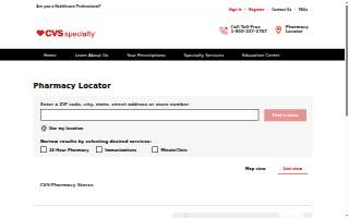 CVS Pharmacy Specialty Services of Washington website
