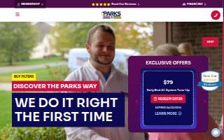 Parks Heating, Cooling, Plumbing, & Electrical website
