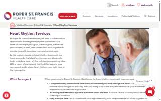 Roper St. Francis Physician Partners Carolina Arrhythmia website