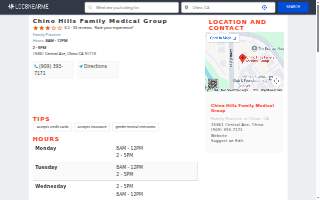 Chino Hills Family Medical Group website