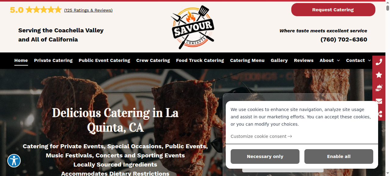 Savour Concepts website