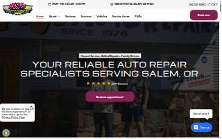 AJ's Auto Repair of Napa website
