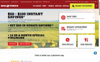 Big O Tires of Napa website