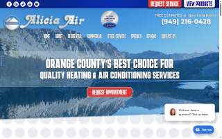 Alicia Air Conditioning & Heating, Inc. website