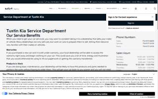 Tustin Kia website
