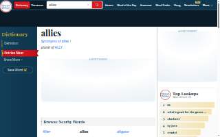 The Allies Pub website