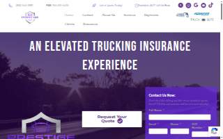 Prestige Trucking & Vehicle Registration website